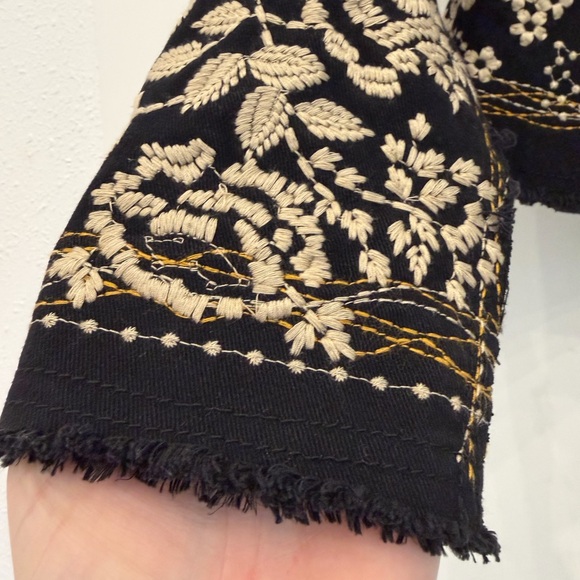 Rare Vintage DB Sport Jacket Women's Small Embroidered Black Blazer Floral - Picture 9 of 13